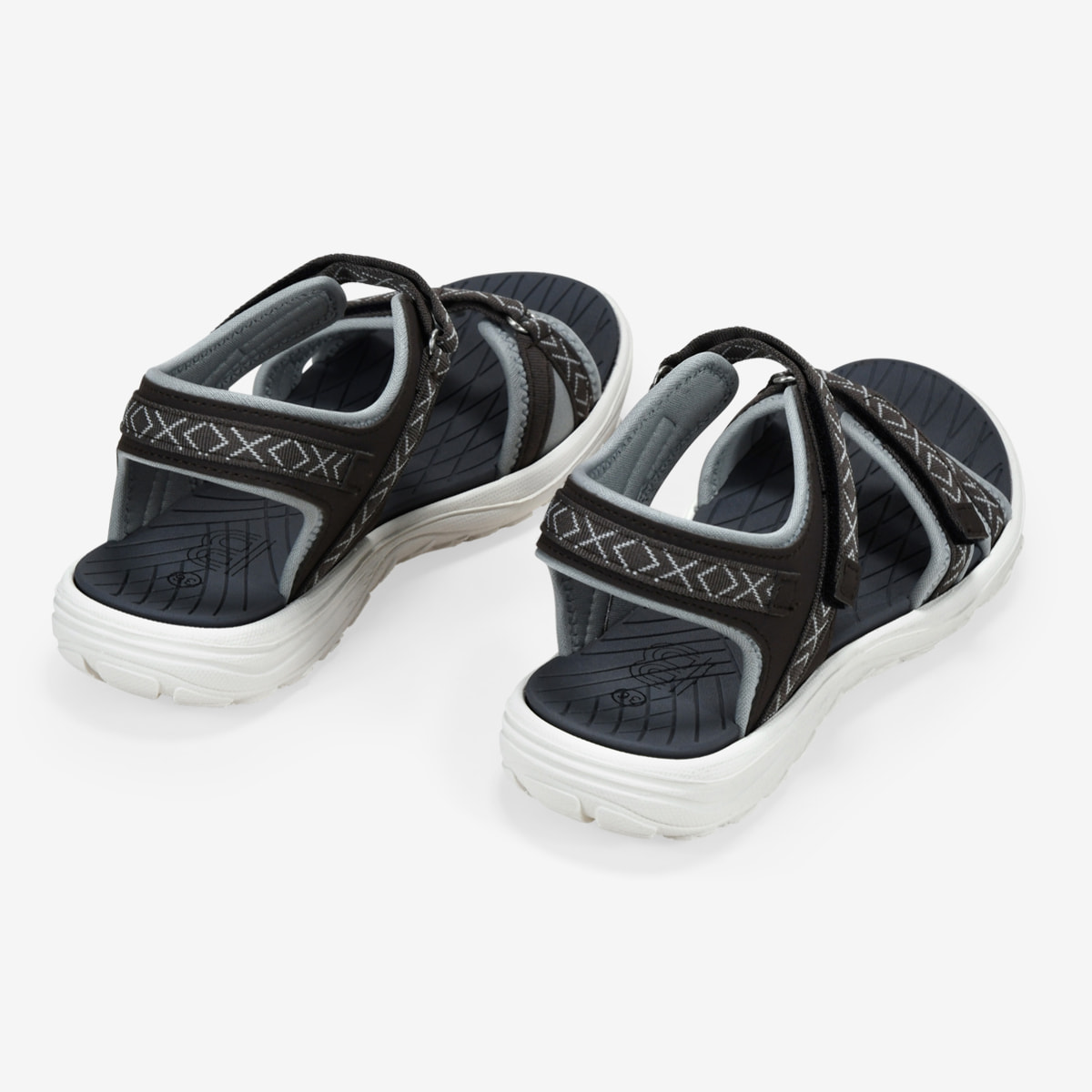 Sandalias deportivas grises de tela con cierre automático