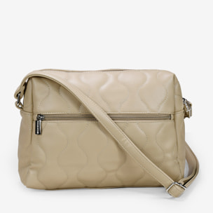 Bolso bandolera beige con cremallera