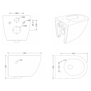 Fusion WC japonais suspendu sans bride, chasse d'eau Vortex + abattant SoftClose, blanc (SATFUS11BFC)