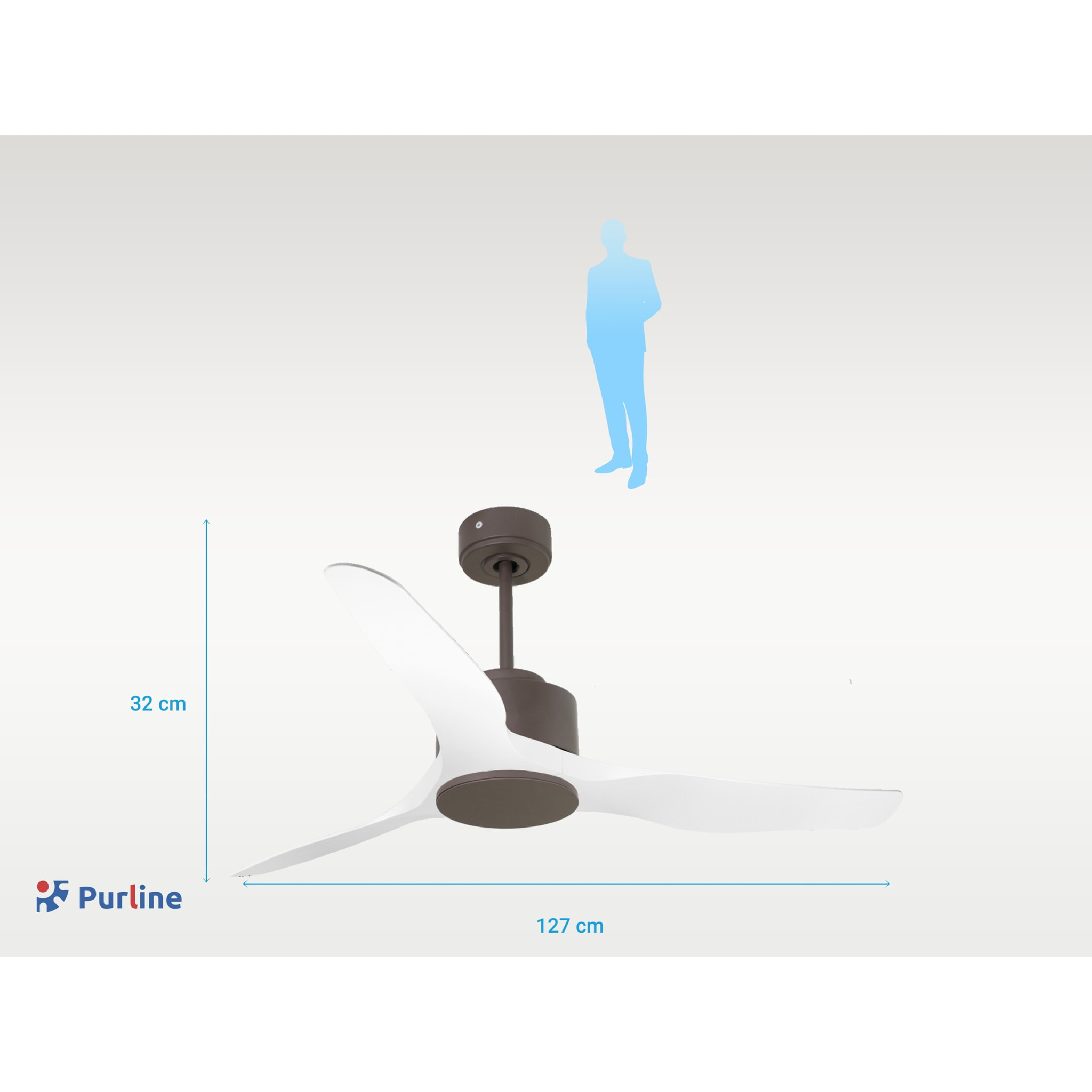 Ventilateur de plafond ø127 cm avec Wifi Réversible Hypersilence 40   W Chocolat