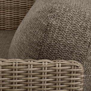 Lit d'extérieur en aluminium et tissu moka 2 places MADRAGUE