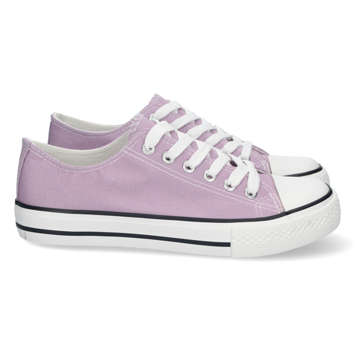 Zapatilla Plana de Lona con Cordones