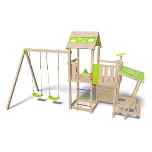 Aire de jeux bois 2,20 m ZESTY XPRESSION - 12 enfants