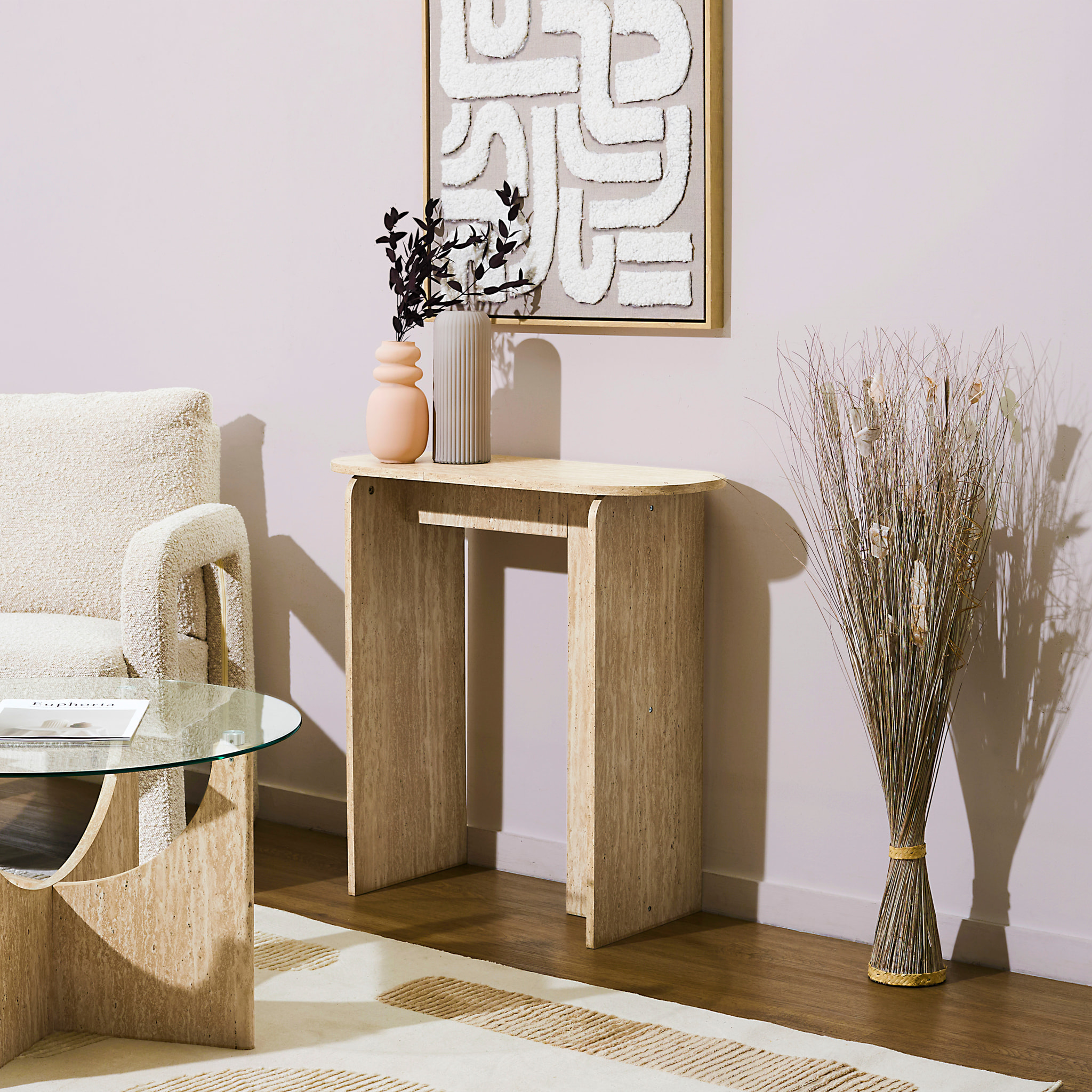 Console Pietra Effet Pierre Travertin