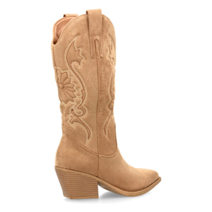 Bota cowboy de caña alta con bordados