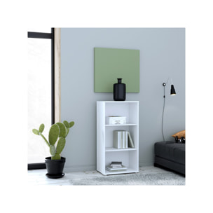 Étagère H. 111 x L. 54 cm décor blanc avec 2 étagères - MIA