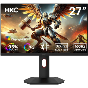 Ecran PC Gamer HKC 27" Dual Mode 4K UHD 160 Hz / FHD 320 Hz Fast IPS HDR400 - HKC G27H7P