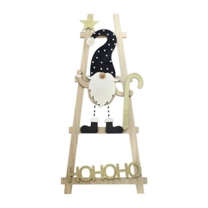 Gnomo decorativo en una escalera 'hohoho' h.50cm