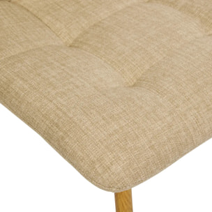 Chaise Sirac en Tissu Beige Lin L45xP55xH84 cm