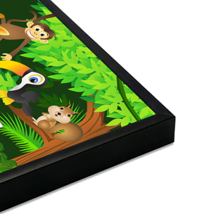 Affiche encadrée animaux jungle Affiche + cadre en métal - Noir
