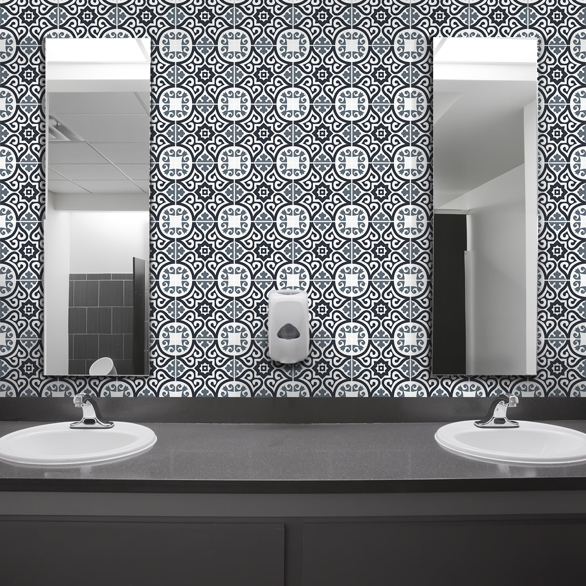 Stickers muraux - Sticker Mural Carrelage adhésif Cuisine Salle de Bain - 30 STICKERS CARREAUX DE CIMENT AZULEJOS INDA