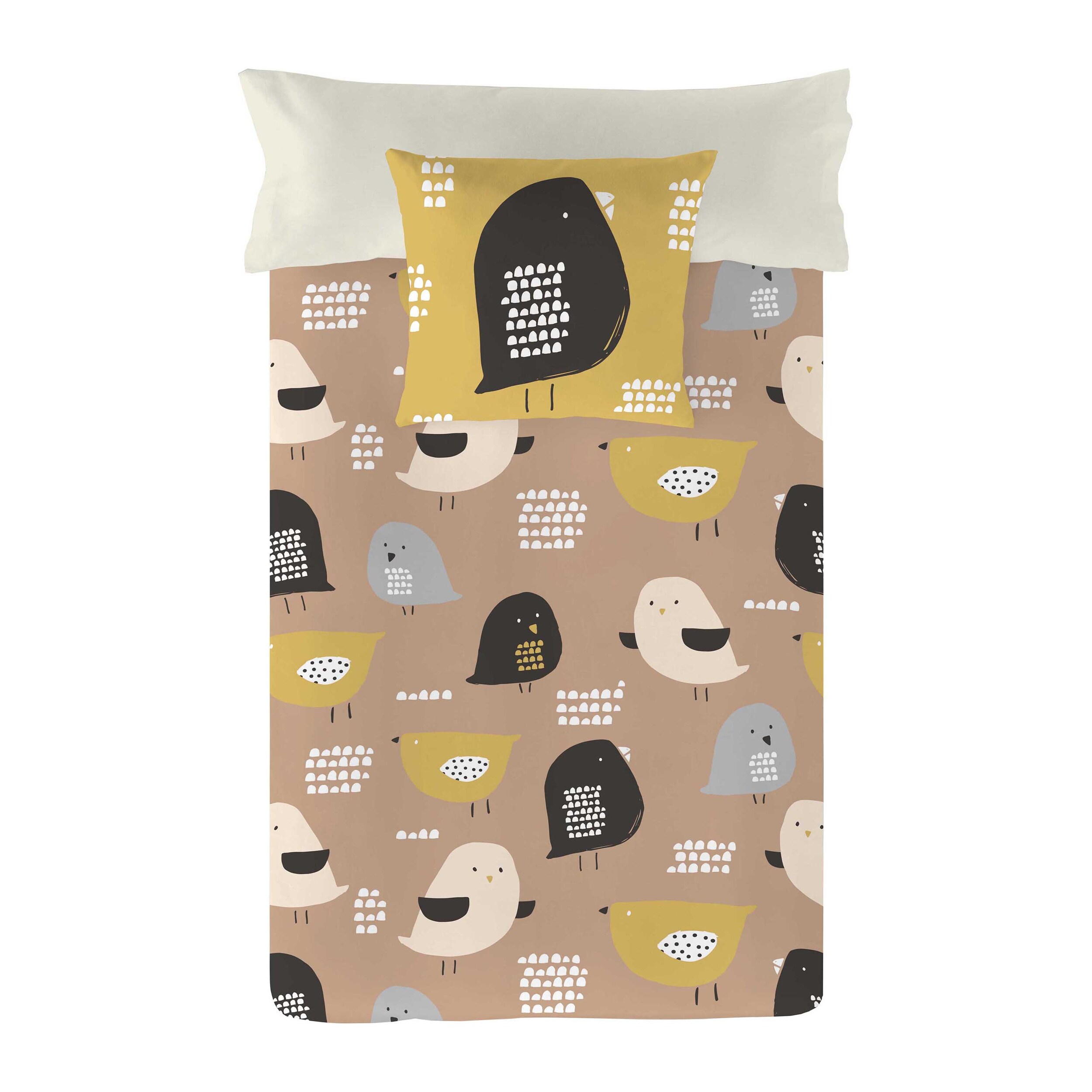 Popcorn - Funda Nórdica Estampada - Cierre Solapa - 100% Algodón - Incluye 1/2 Fundas de Almohada - Baby Chick