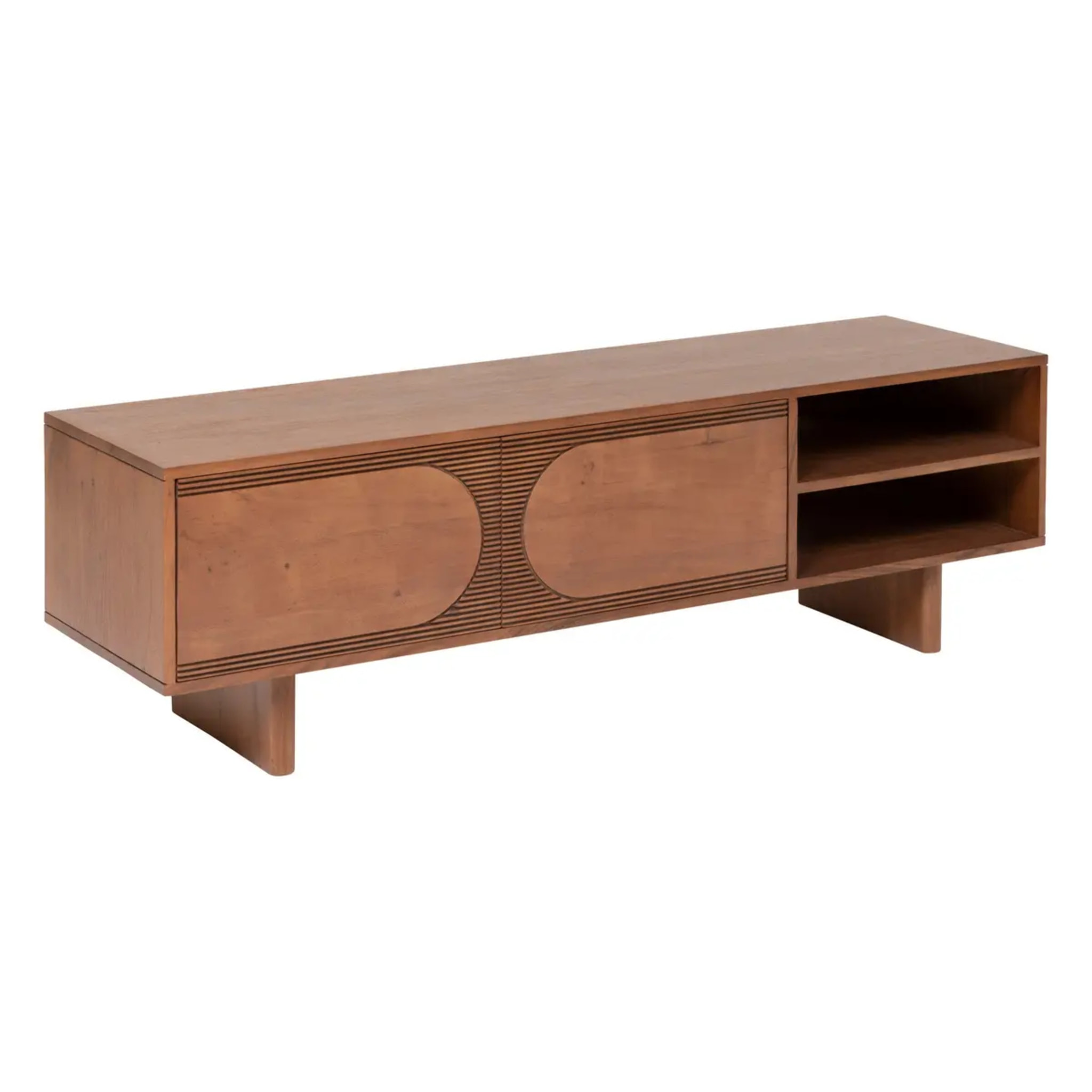 Meuble tv 2 portes "Nanda" marron 147x45,5x40cm