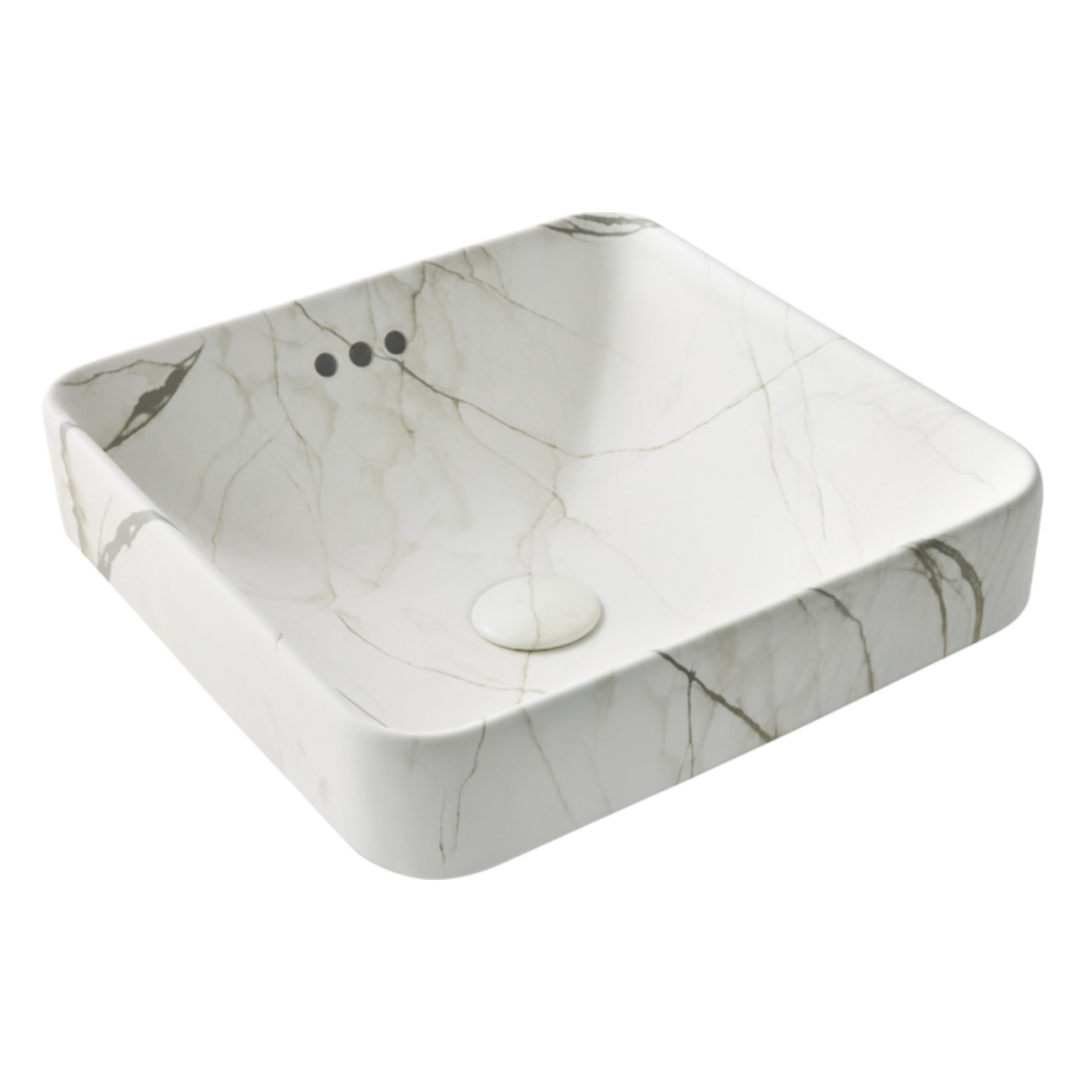 Vasque carrée à poser Vox effet marbre sculptural
