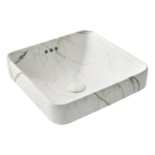 Vasque carrée à poser Vox effet marbre sculptural