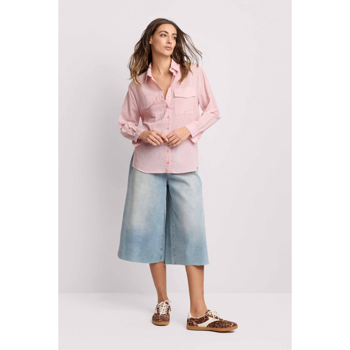 Kocca - Camicia con tasche con pattina Donna, Tinta unita, Colletto di camicia