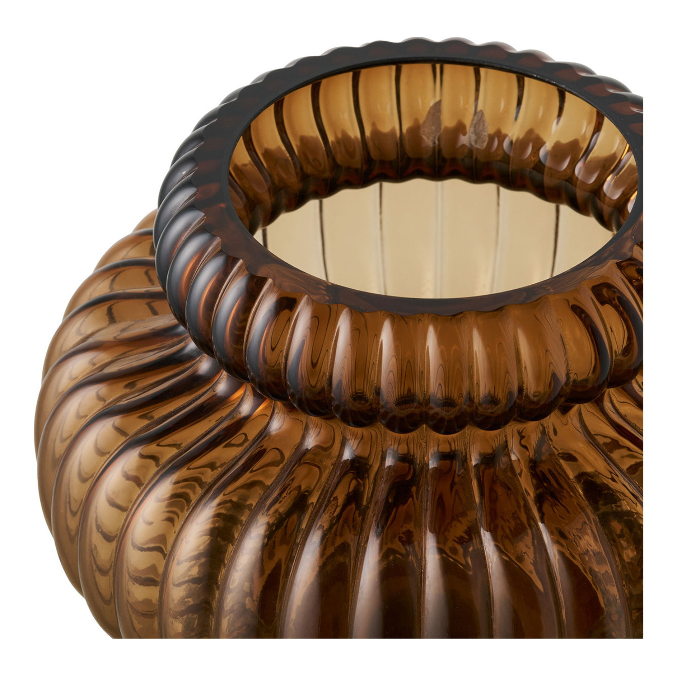 Vaso in vetro soffiato a bocca marrone fumé ø20x16 cm