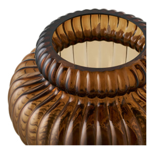 Vaso in vetro soffiato a bocca marrone fumé ø20x16 cm