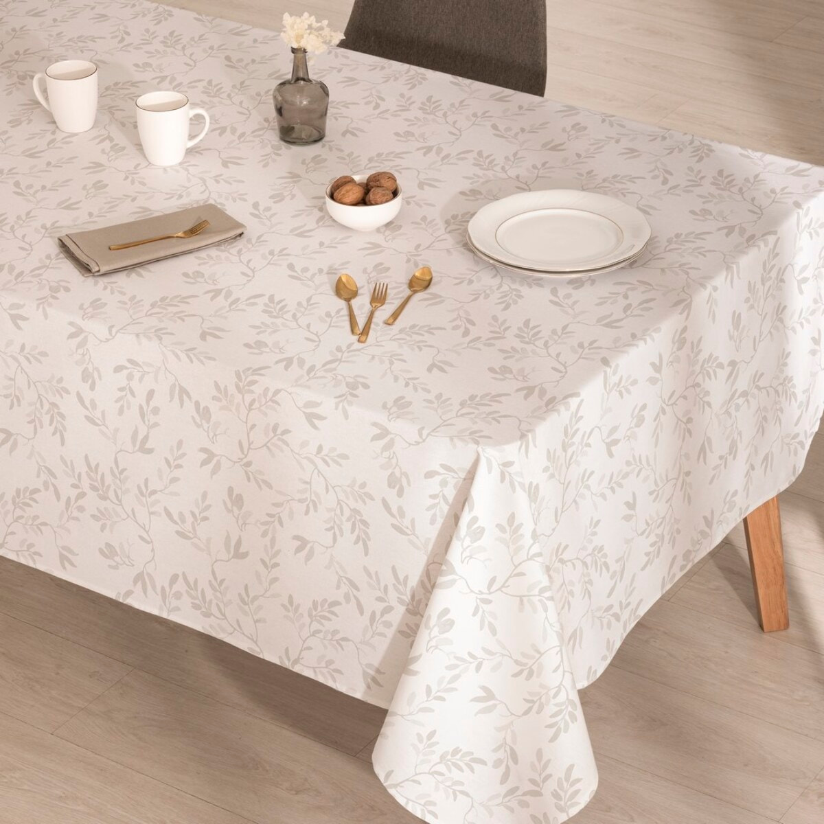 Nappe en 100% coton antitâche Tania NATURALE