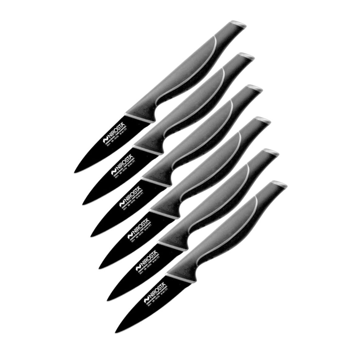 Ensemble de 6 Couteaux à légumes 20 cm Nirosta Black Edition