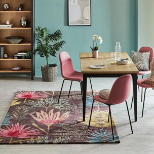Tapis salon et chambre fait à la main en laine motif floral OLIL