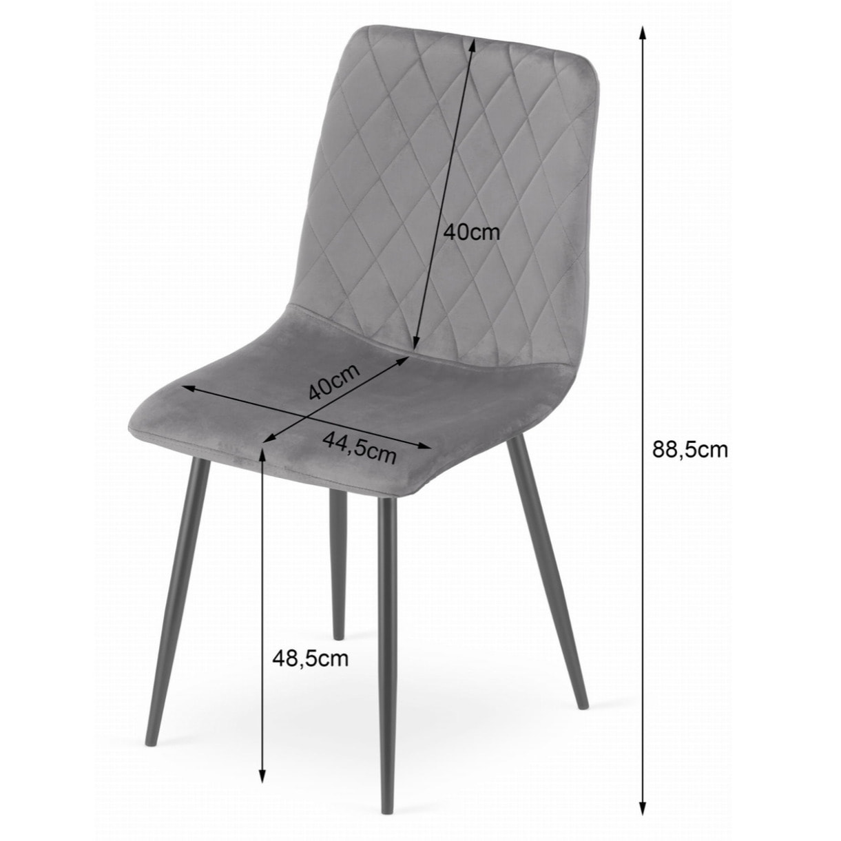 Set di 2 sedie Turin in velluto grigio chiaro