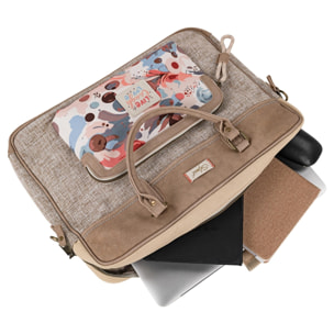 Bolso Maletin Portaordenador Mujer Skpat Leyre Taupe