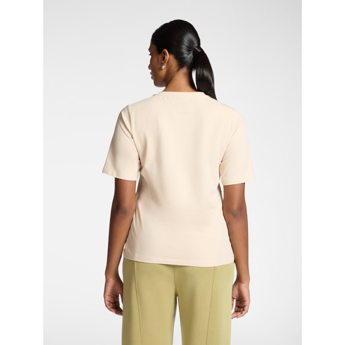 Elena Mirò - T-shirt in cotone con ricamo Monogram - Beige