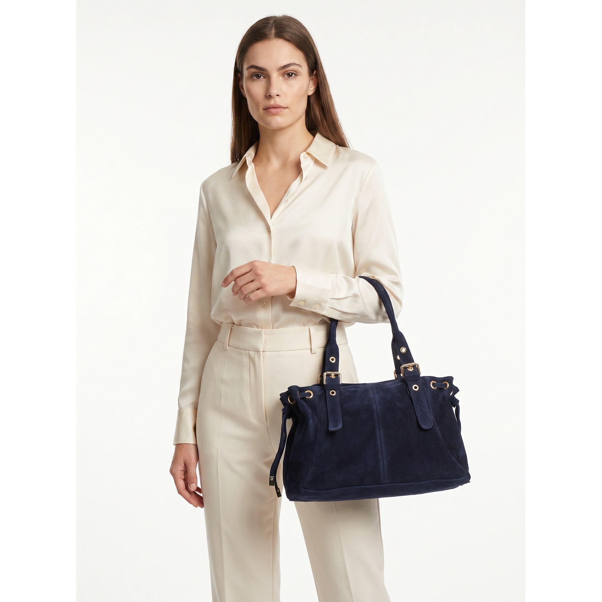 Borsa a mano da donna Made in Italy - Modello Lumena Lux - 100% pelle - 20.0 x 21.0 x 33.0 cm