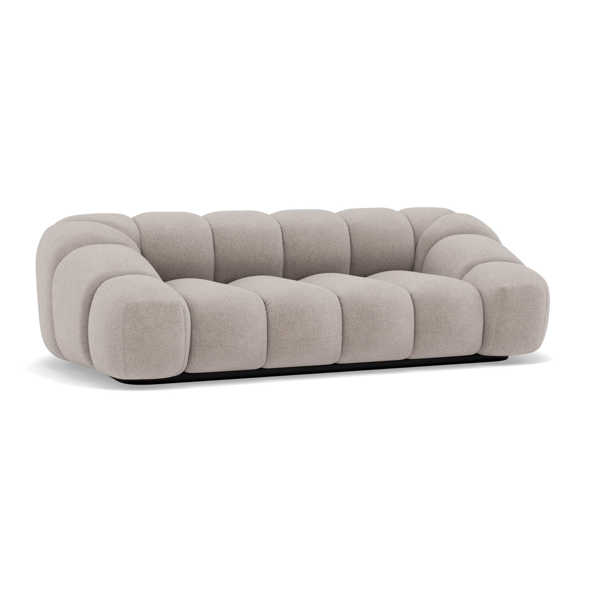 Ava - canapé 3 places bubble en velours texturé - Gris clair