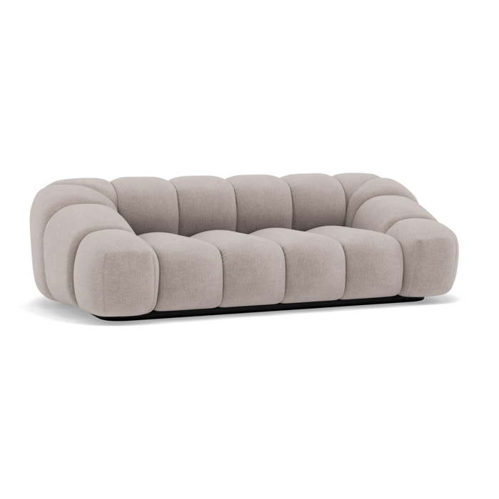 Ava - canapé 3 places bubble en velours texturé - Gris clair