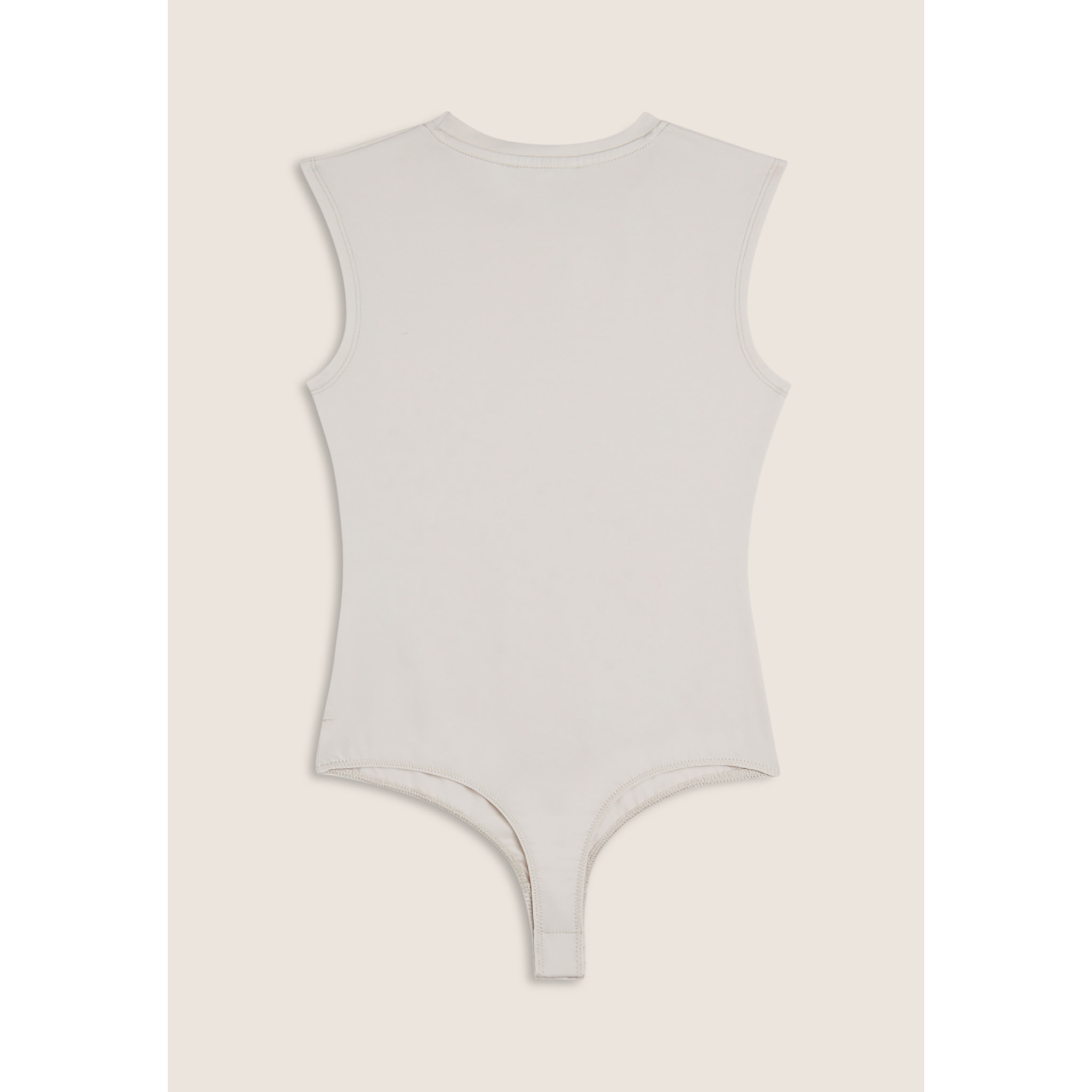 Body senza maniche in jersey stretch con logo strass