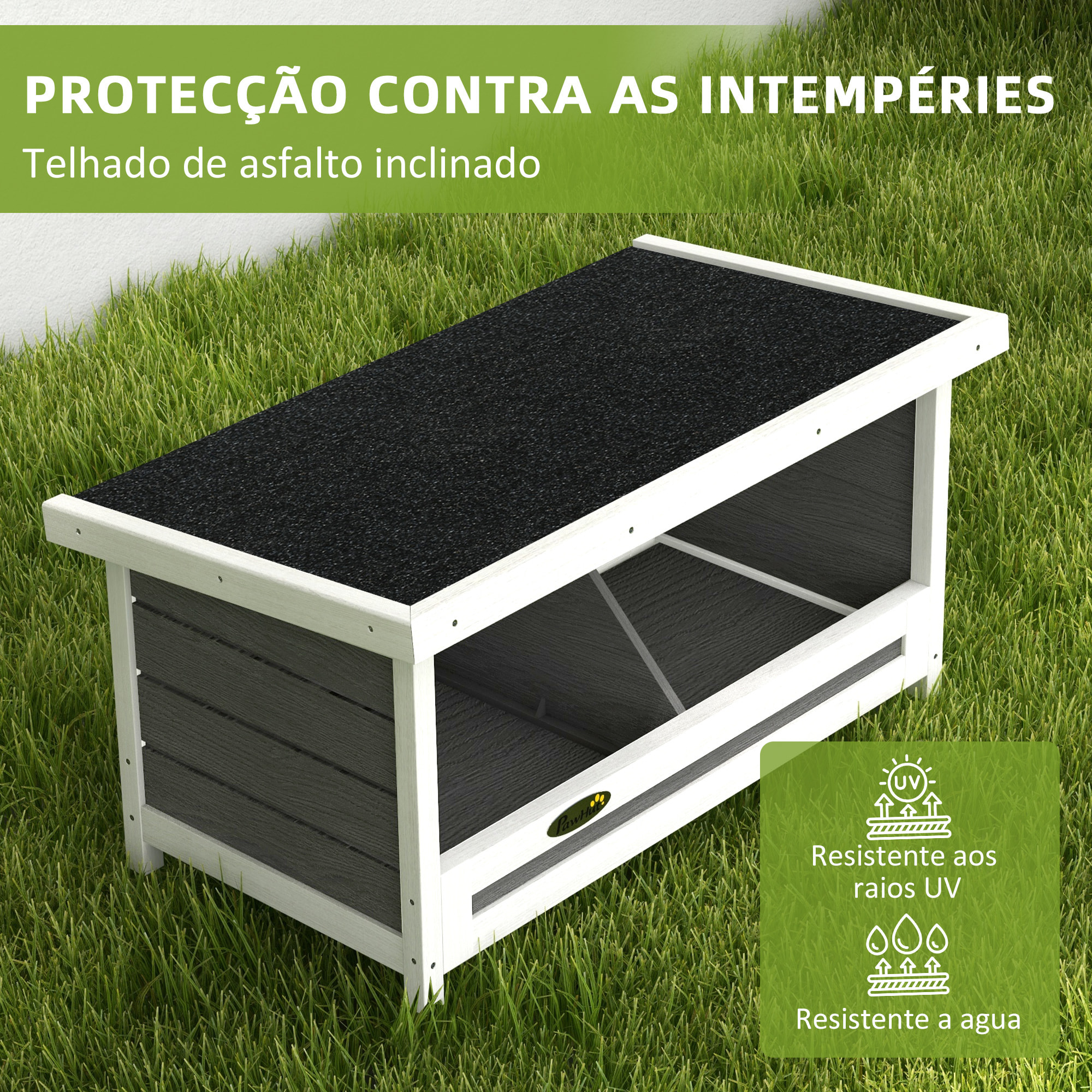 Ponedero para Gallinas de Madera Caja Nido para 2 Gallinas con 2 Departamentos y Techo Asfáltico para Interior y Exterior Gris