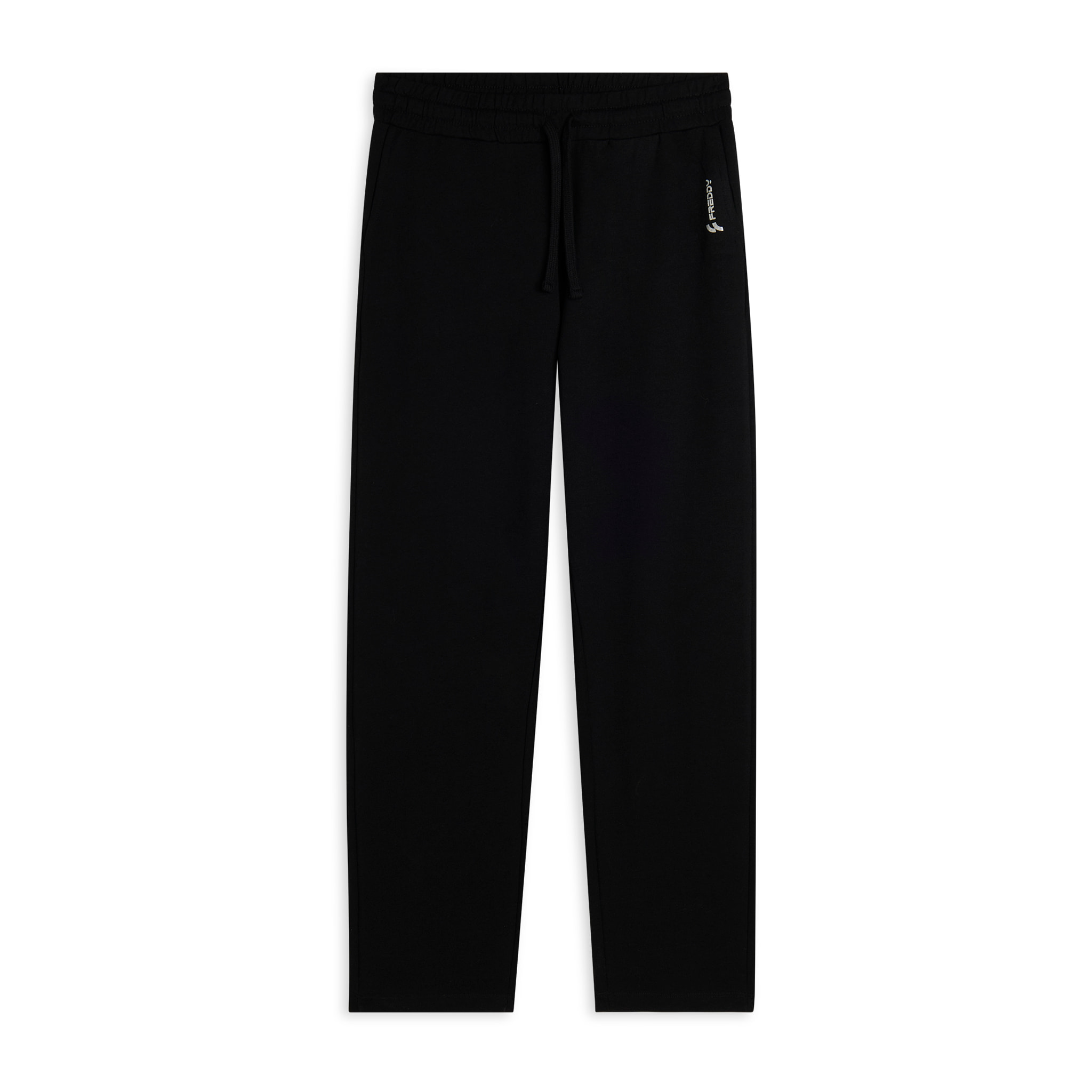 Jogger neri regular fit in french terry con logo laterale