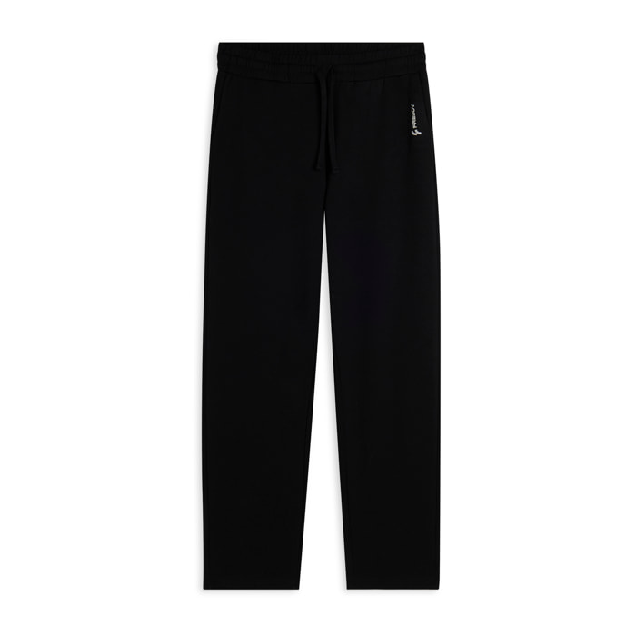 Jogger neri regular fit in french terry con logo laterale