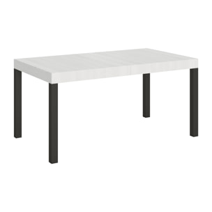 Mesa extensible 80x160/244 cm Everyday Fresno Blanco estructura Antracita