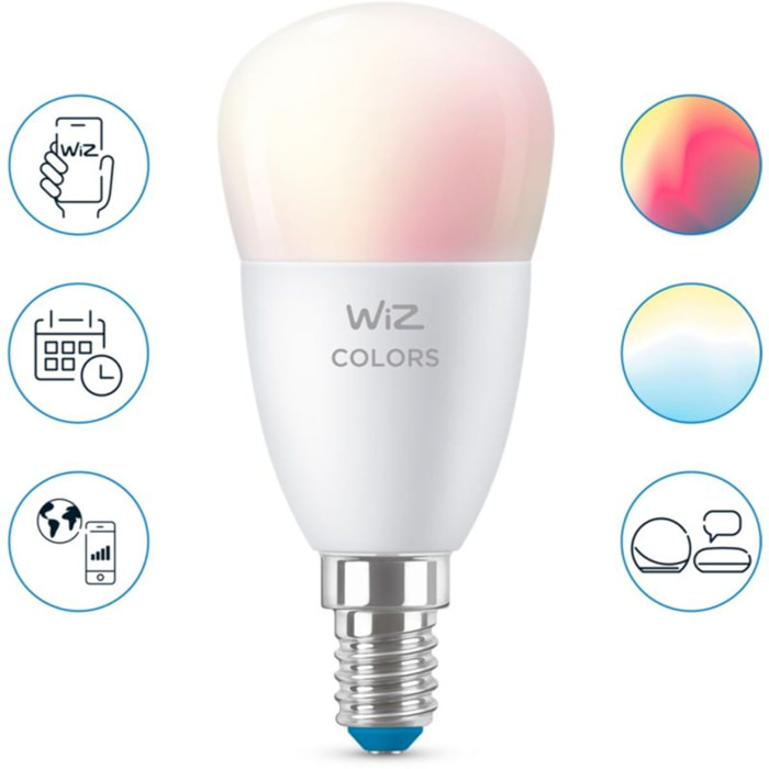 Ampoule LED connectée WIZ E14 Couleur Sphérique 40W