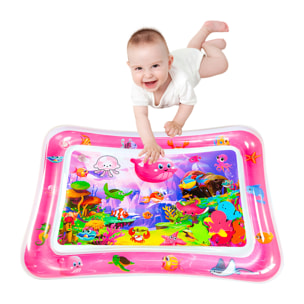 DAM Colchoneta hinchable infantil diseño fondo marino rosa. 70x50cm. 70x50x9 Cm. Color: Rosa
