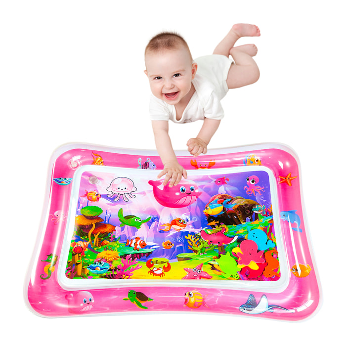 DAM Colchoneta hinchable infantil diseño fondo marino rosa. 70x50cm. 70x50x9 Cm. Color: Rosa