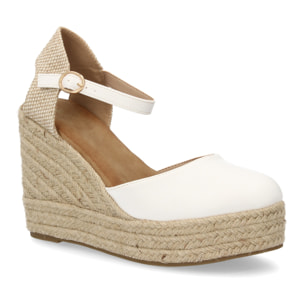 Alpargata cuña mujer talón cerrado y pulsera tobillo