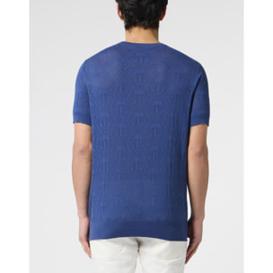 PHILIPP PLEIN Round Neck T-Shirt Openwork Monogram
