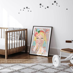 Affiche enfant visage Affiche sous cadre noir