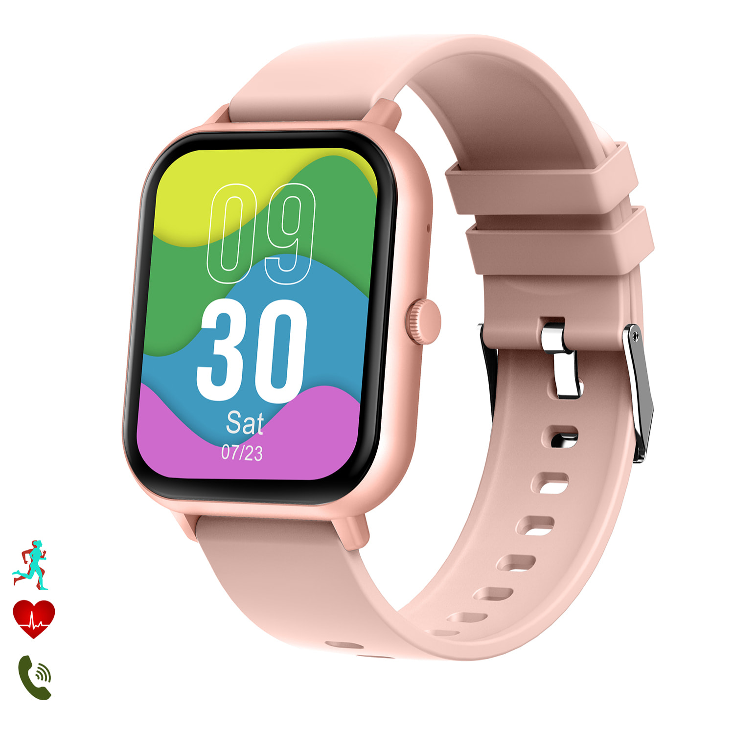 Smartwatch ZL54C con pantalla de 1,8 HR, monitor de tensión y de O2. Sumergible, varios modos deportivos, notificaciones de apps.