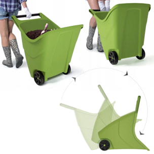 Carro de jardin Prosperplast "Load & Go" 85 L en color verde