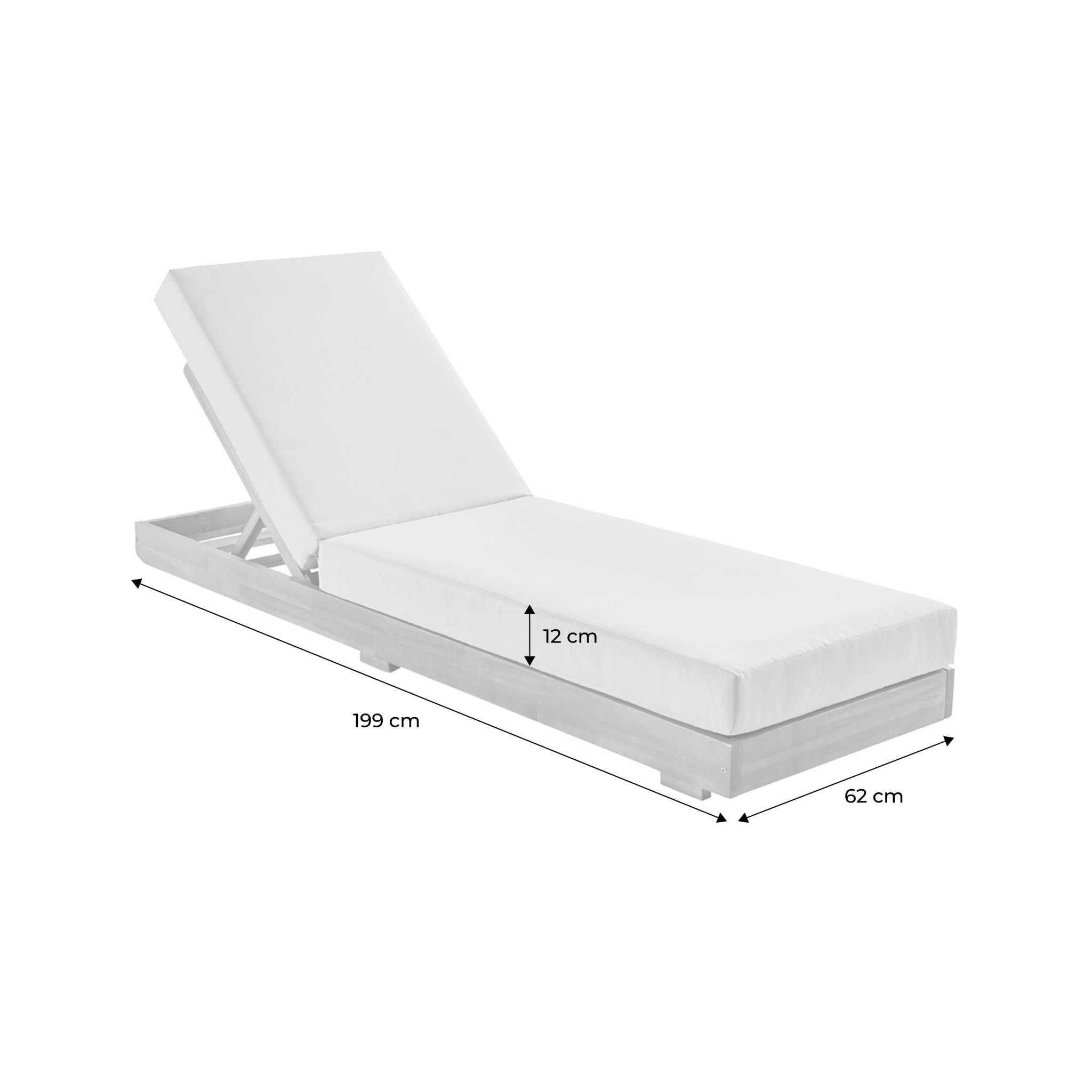 Bain de soleil bois d'acacia multi positions avec roulettes DORINA