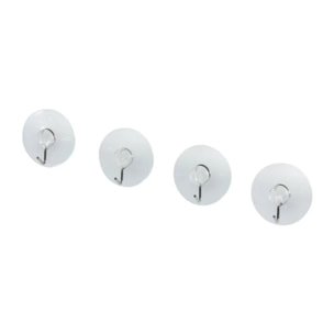 Lot de 4 crochets muraux à ventouse transparents Fackelmann Tecno
