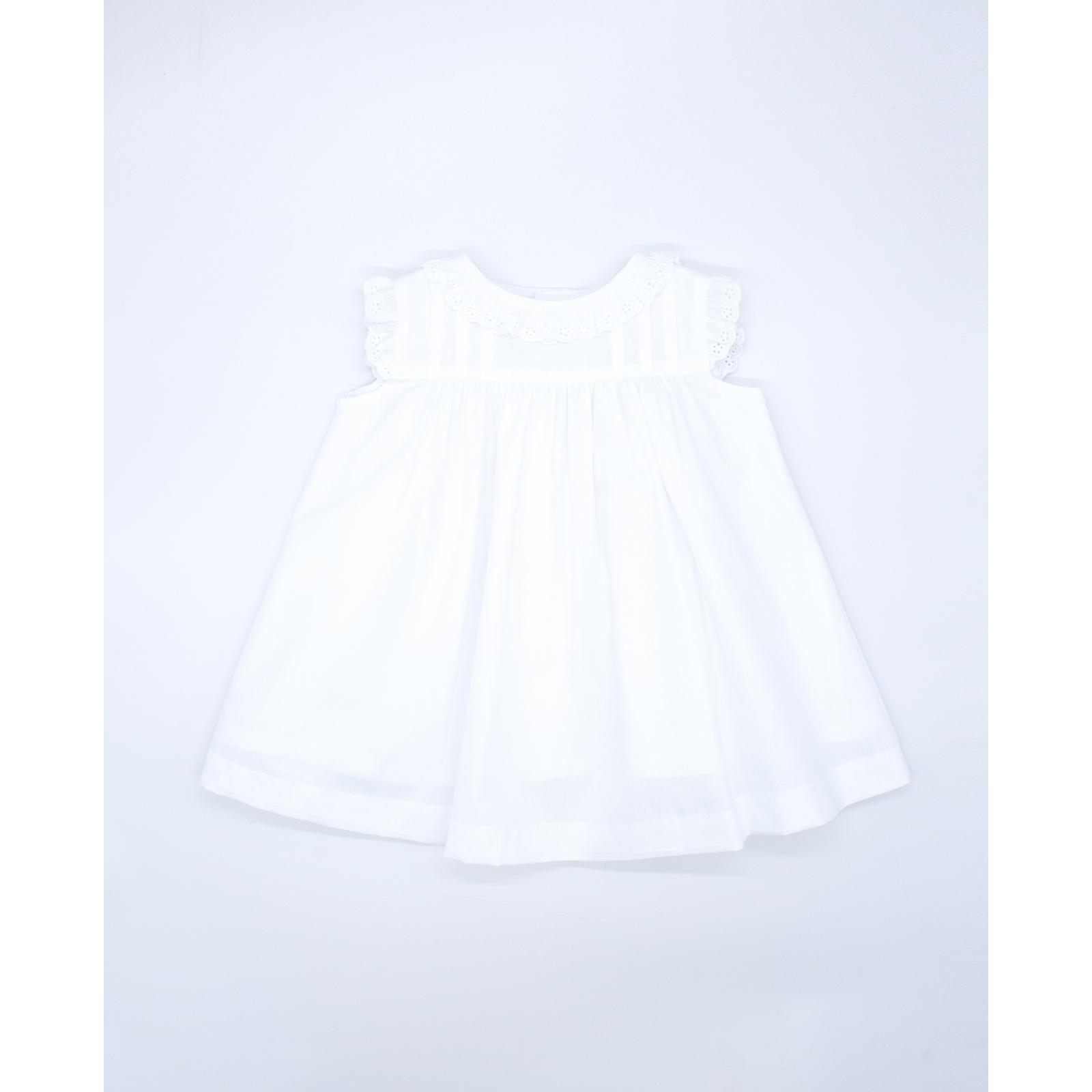 Vestido tira bordada popelín blanco