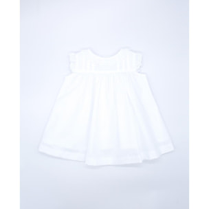 Vestido tira bordada popelín blanco