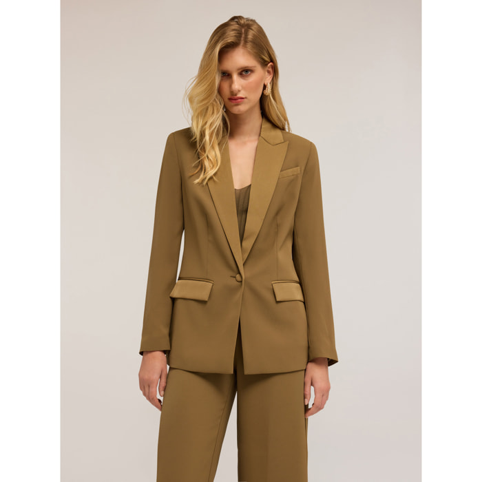 Motivi - Blazer en satén reversible - Verde militare