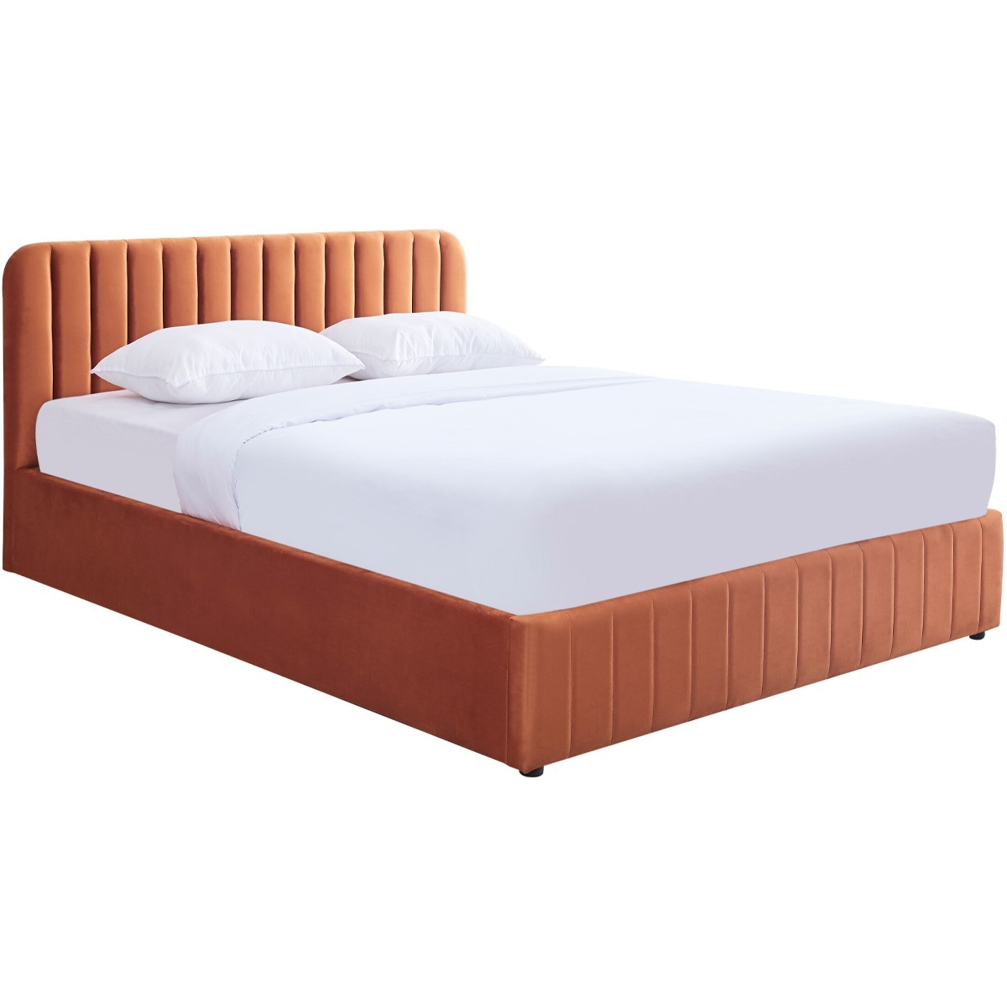 Lit coffre avec tête de lit en velours - AVA